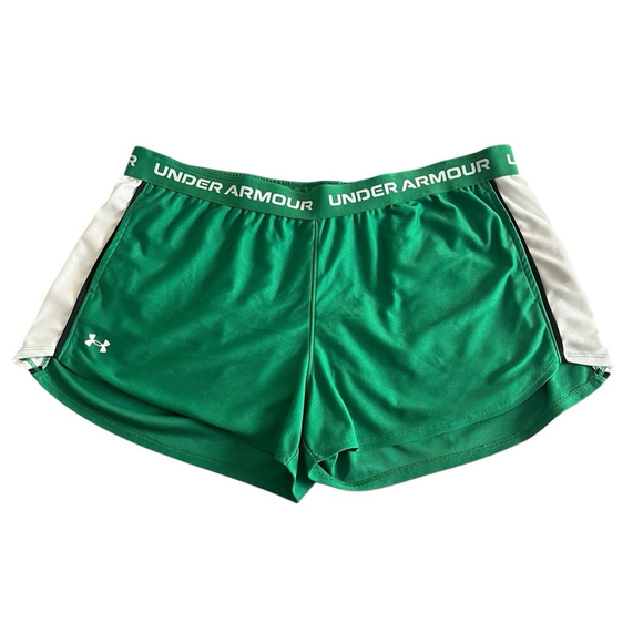 Under armour Pants - Under Armour Tech Play Up Shorts Womens XL Green Stripe